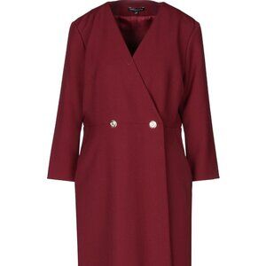 Tara Jarmon Paris Blazer Dress Women's Euro 36 | US 6 Burgundy Tailored Midi